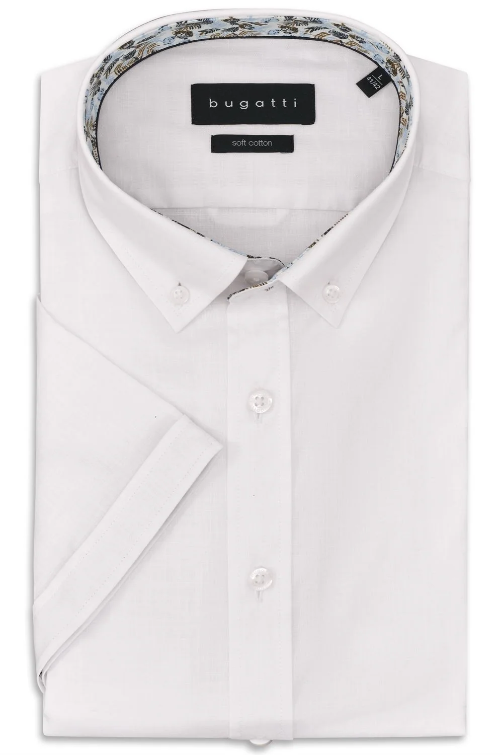 Bugatti Casual Short Sleeve Oxford Shirt - White - 3XL