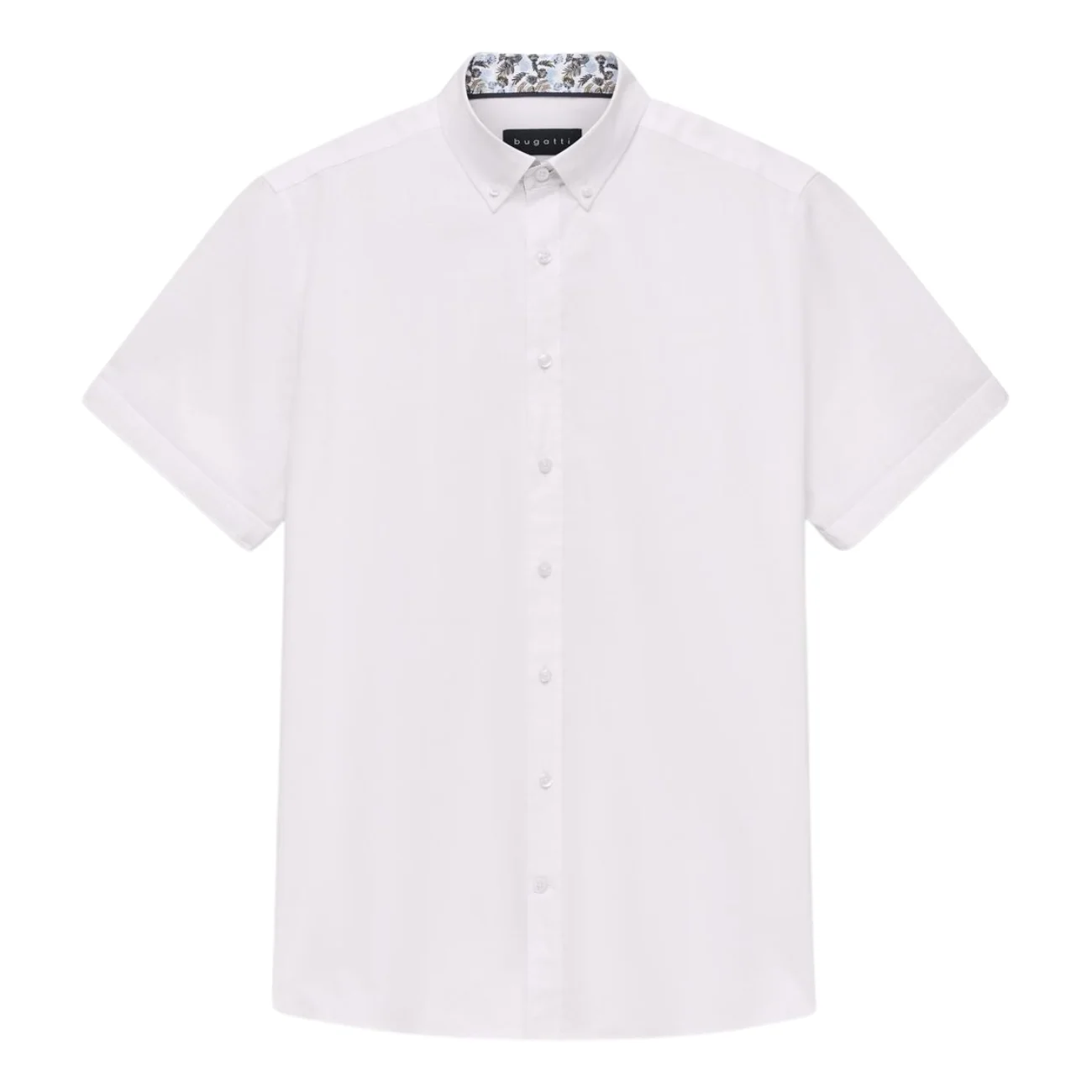 Bugatti Casual Short Sleeve Oxford Shirt - White - 3XL
