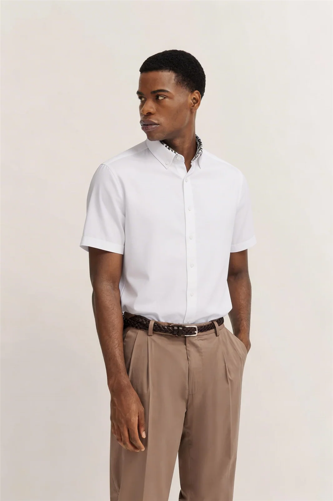 Bugatti Casual Short Sleeve Oxford Shirt - White - 3XL