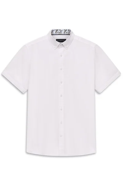 Bugatti Casual Short Sleeve Oxford Shirt - White - 3XL