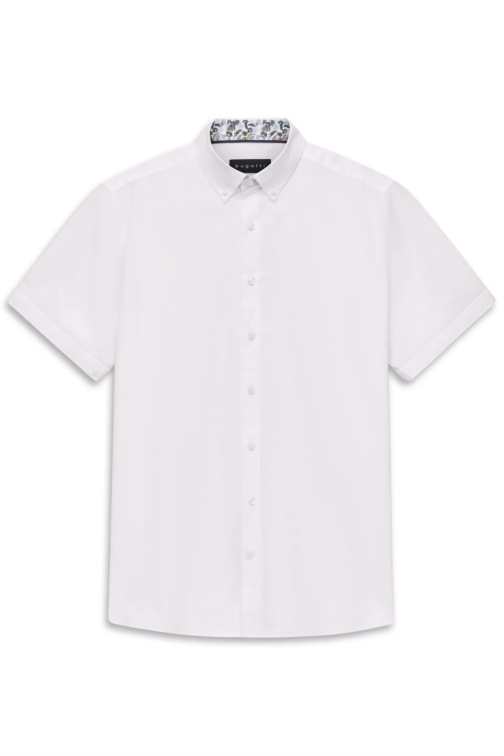 Bugatti Casual Short Sleeve Oxford Shirt - White - 3XL