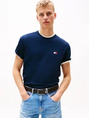 Tommy Jeans Tonal Tommy Badge Crew Neck T-Shirt - Navy - L