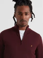 Farah Redchurch Merino Wool Sweater - Wine - XL