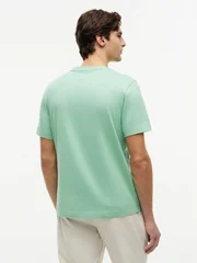 Tommy Hilfiger Flag Embroidery Crew Neck T-Shirt - Cut Grass Green - L