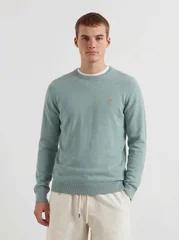 Farah Mullen Cotton Crew Neck Sweater - Green Mist - XL
