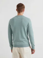 Farah Mullen Cotton Crew Neck Sweater - Green Mist - XL