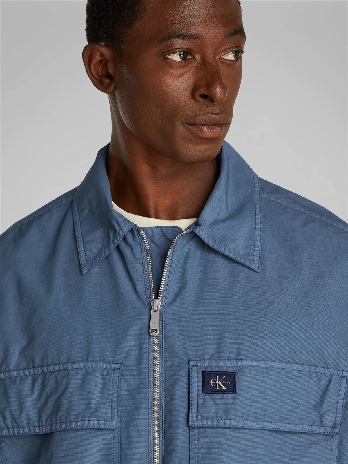 Calvin Klein Jeans Garment Dye Cotton Jacket - Blue - L