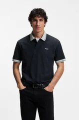 Boss Pe Blocks Cotton-jersey Polo Shirt - Navy - XL
