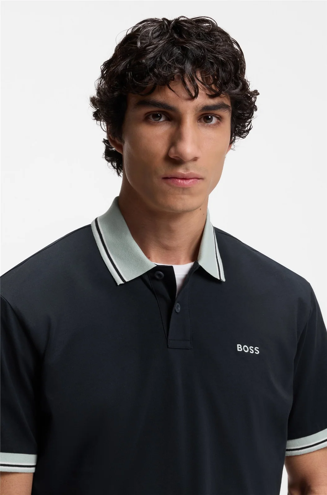 Boss Pe Blocks Cotton-jersey Polo Shirt - Navy - XL