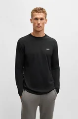 Boss Stretch Cotton Long Sleeve Tee - Black - XL