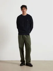 Farah Sage Nepped Sweater - Navy - M