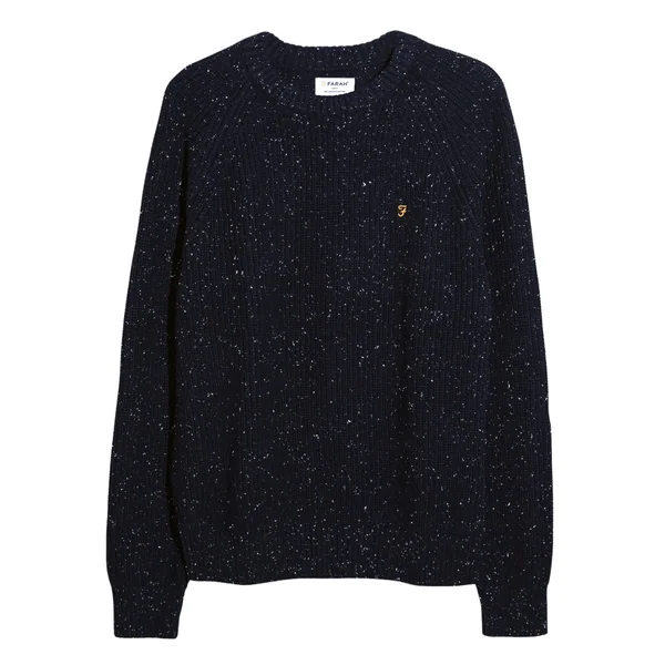 Farah Sage Nepped Sweater - Navy - M