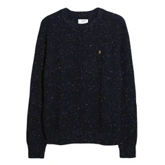 Farah Sage Nepped Sweater - Navy - M