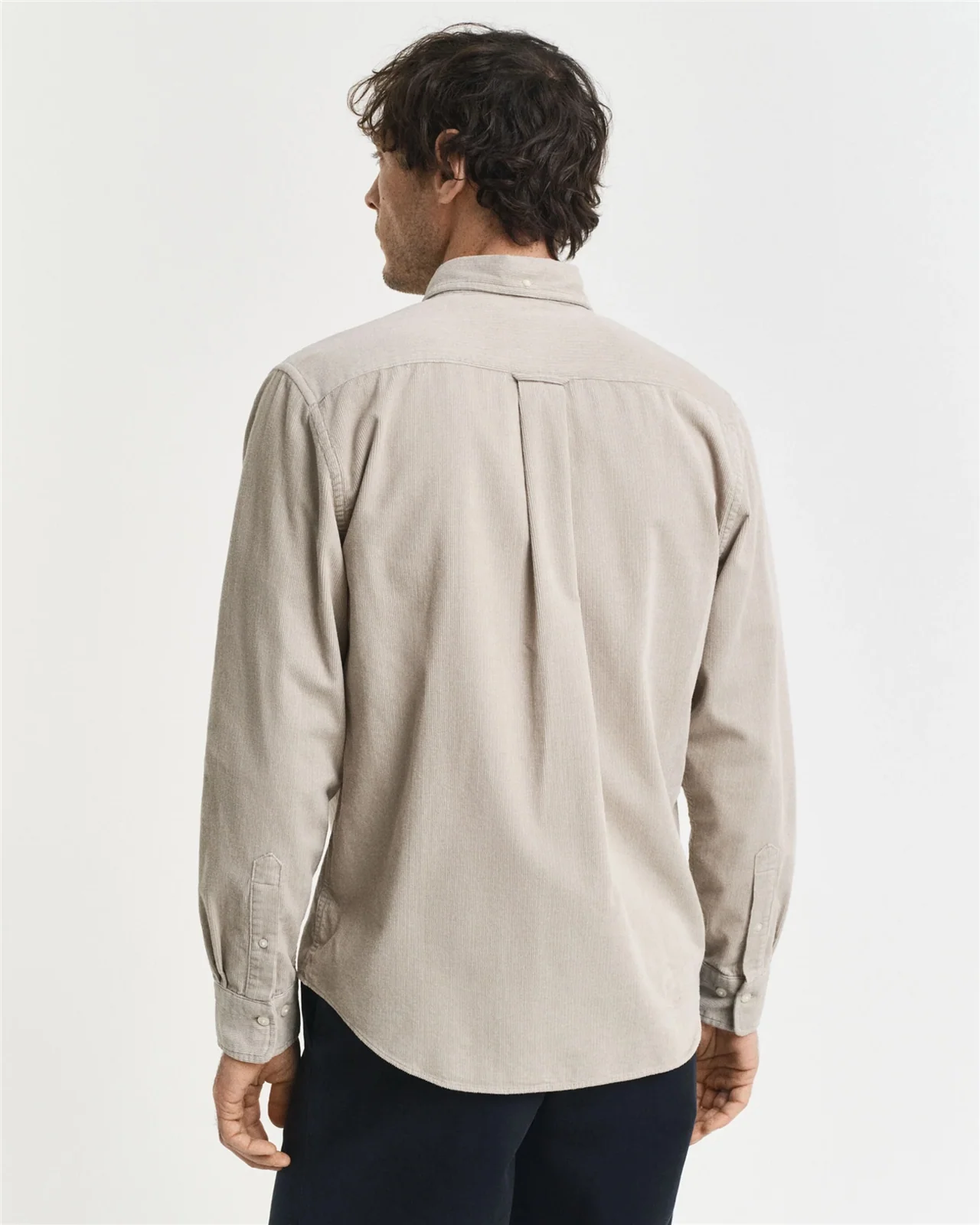 Gant Regular Fit Cotton Corduroy Shirt - Beige - 2XL