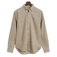 Gant Regular Fit Cotton Corduroy Shirt - Beige - 2XL