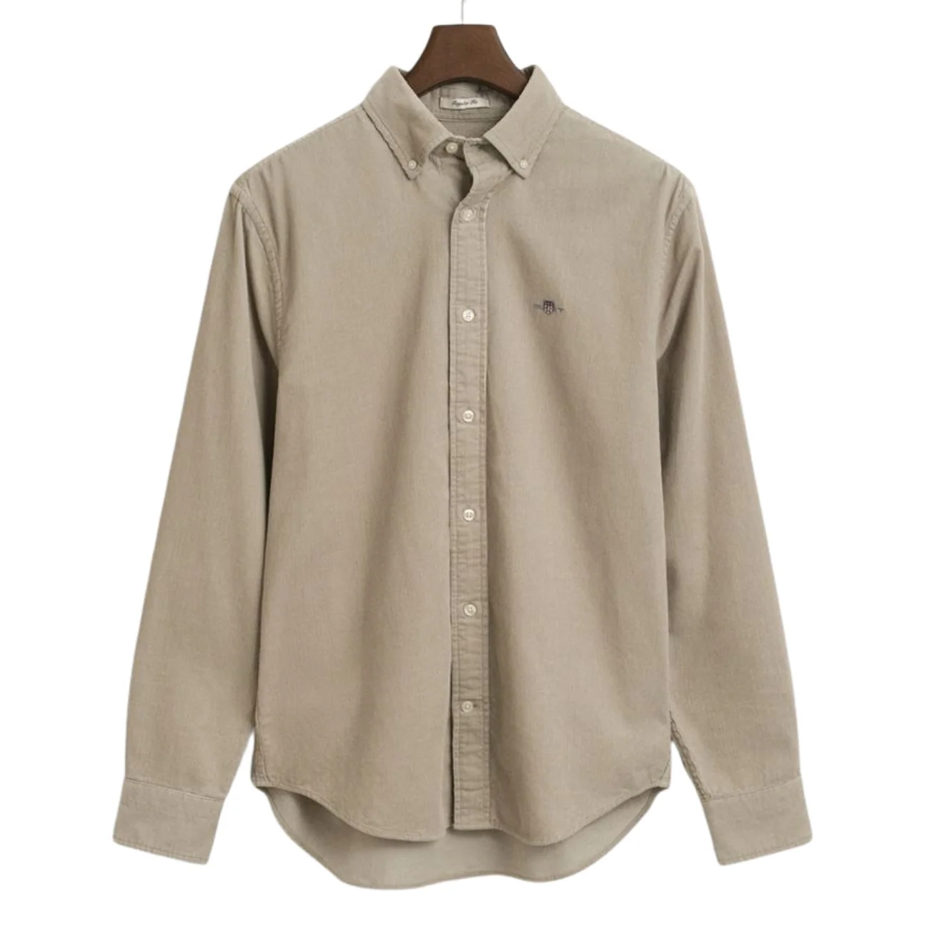 Gant Regular Fit Cotton Corduroy Shirt - Beige - 2XL
