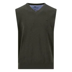 Fynch Hatton Slipover Superfine Vest Sweater - Green - L