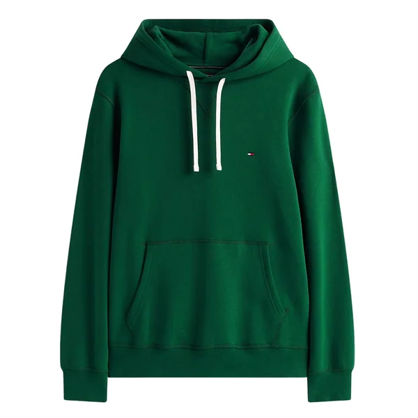 Tommy Hilfiger Peached Fleece Contrast Drawstring Hoodie - Green - S