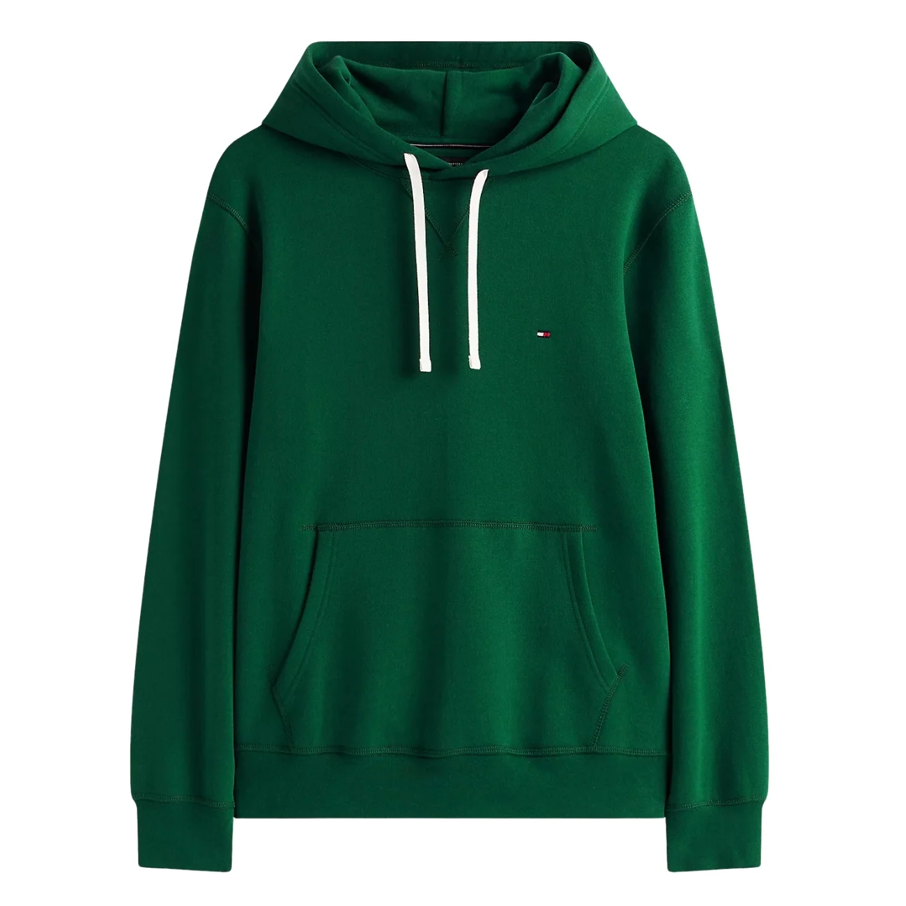 Tommy Hilfiger Peached Fleece Contrast Drawstring Hoodie - Green - S