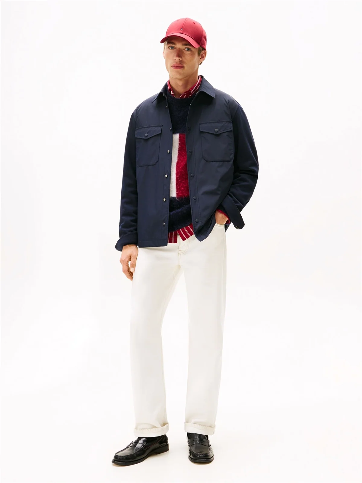 Tommy Hilfiger Regular Fit Mixed Panel Overshirt - Navy - XL