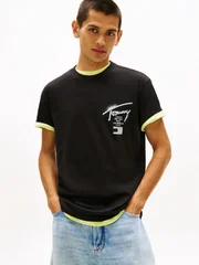 Tommy Jeans Signature Back Logo Jersey T-Shirt - Black - S