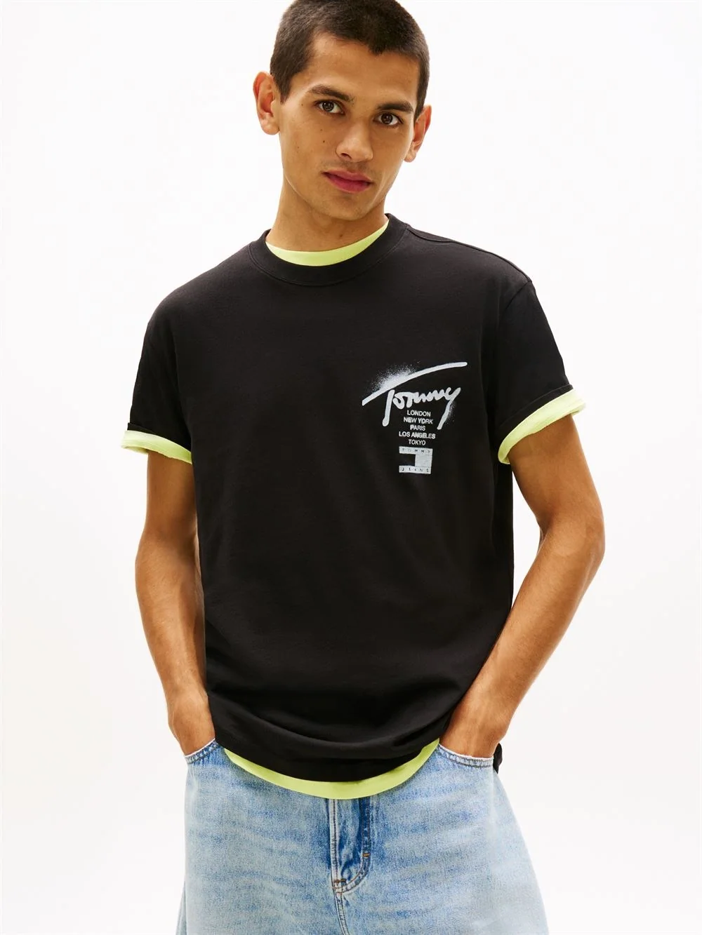 Tommy Jeans Signature Back Logo Jersey T-Shirt - Black - S