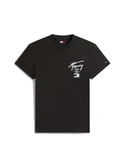 Tommy Jeans Signature Back Logo Jersey T-Shirt - Black - S