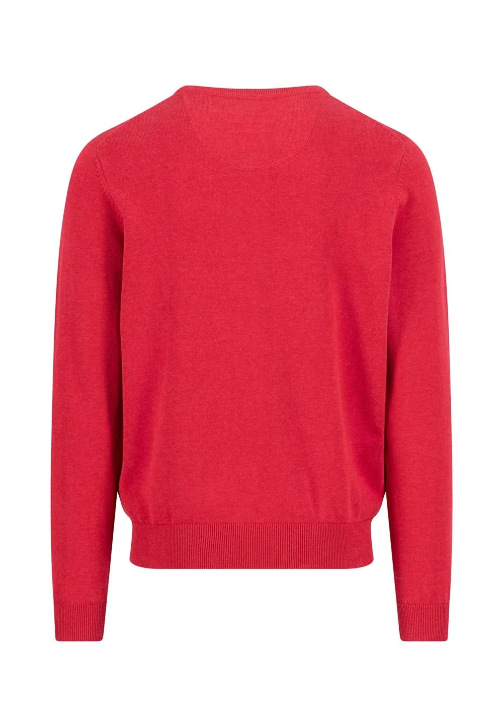 Fynch Hatton Fine Knit Cotton Crewneck Sweater - Red - L