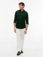 Tommy Hilfiger Solid Corduroy Button-Down Shirt - Green - 2XL