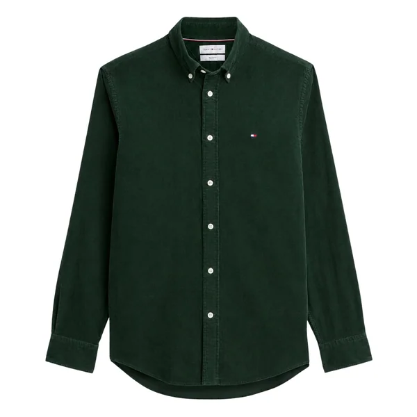 Tommy Hilfiger Solid Corduroy Button-Down Shirt - Green - 2XL