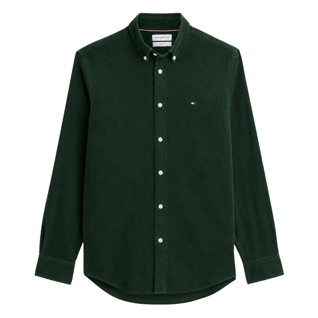 Tommy Hilfiger Solid Corduroy Button-Down Shirt - Green - 2XL