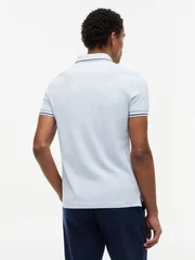 Tommy Hilfiger Tipped Slim Fit Polo Shirt - Sky Blue - M