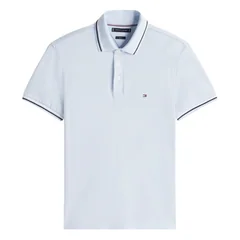 Tommy Hilfiger Tipped Slim Fit Polo Shirt - Sky Blue - M