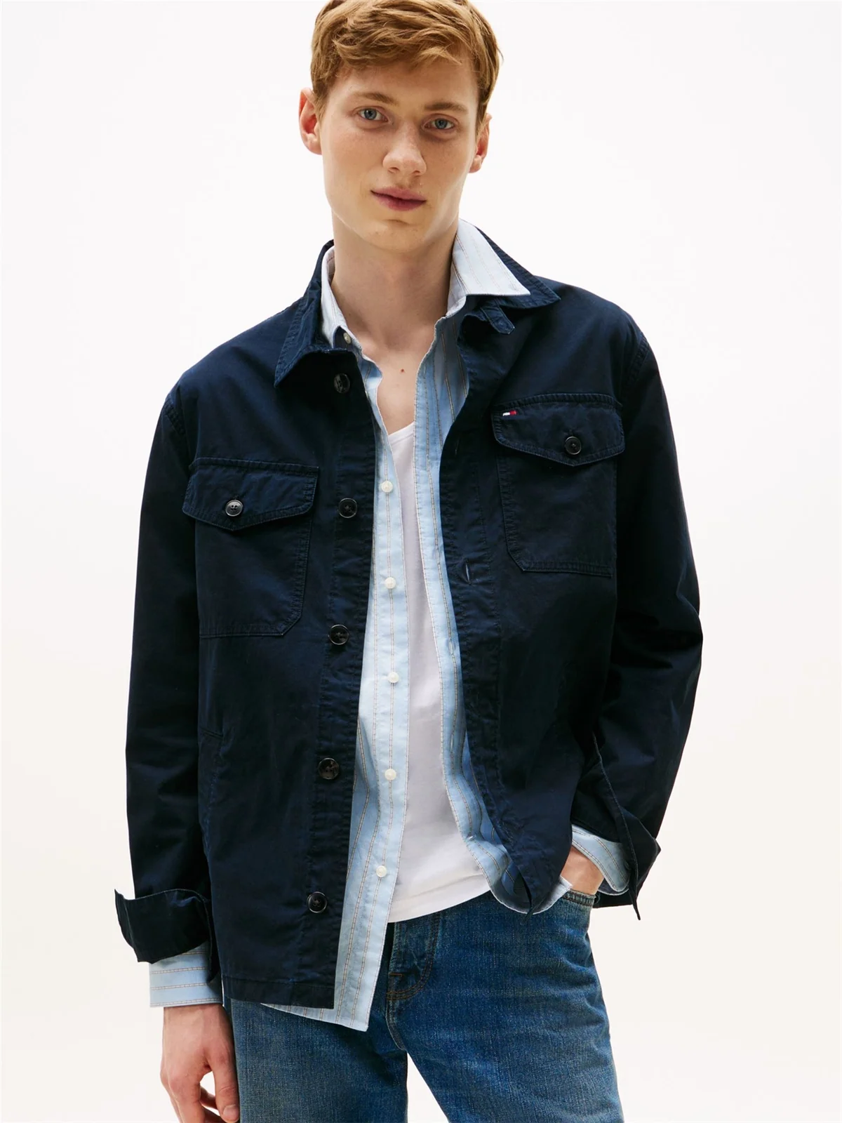 Tommy Hilfiger Cotton Twill Shirt Jacket - Navy - S