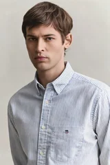 Gant Poplin Regular Fit Stripe Shirt - Blue - M