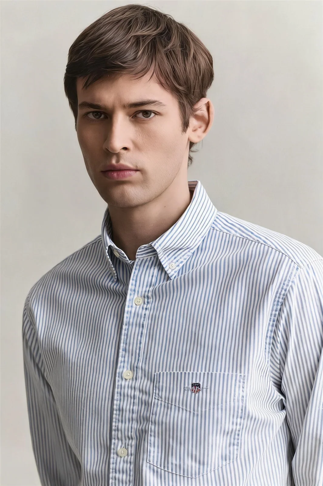Gant Poplin Regular Fit Stripe Shirt - Blue - M