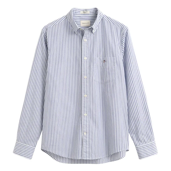 Gant Poplin Regular Fit Stripe Shirt - Blue - M