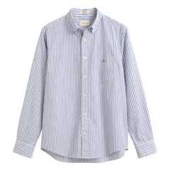 Gant Poplin Regular Fit Stripe Shirt - Blue - M