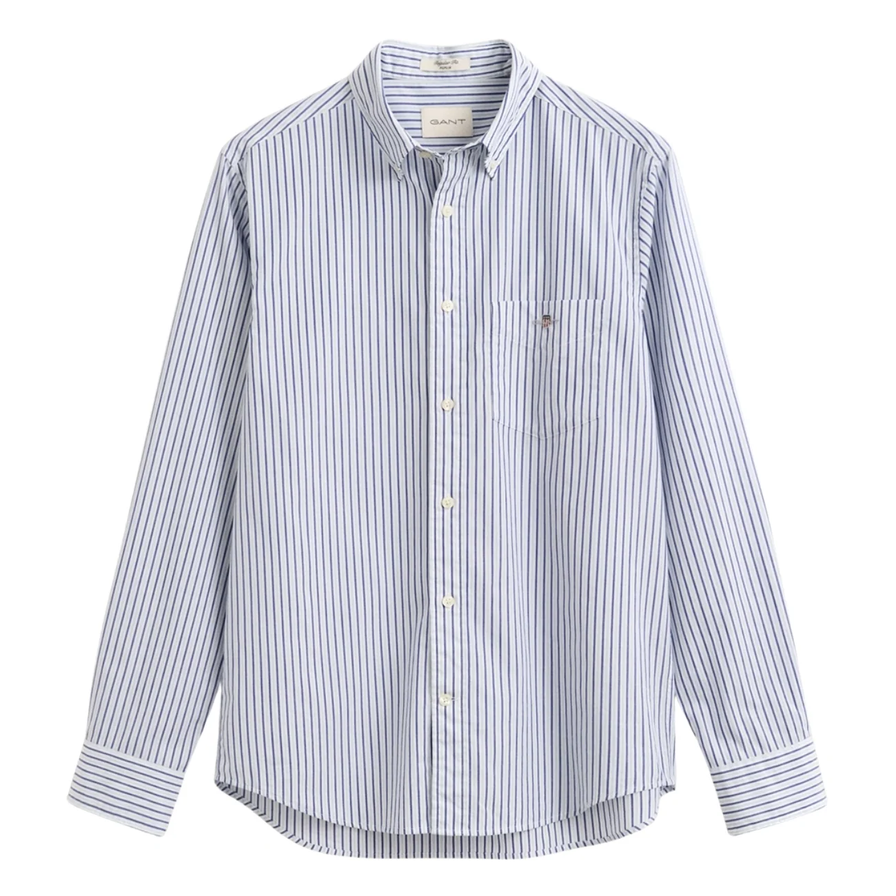 Gant Poplin Regular Fit Stripe Shirt - Blue - M