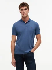 Tommy Hilfiger Liquid Cotton Interlock Knit Polo Shirt - Sea Blue - M