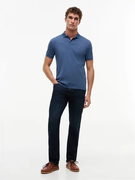 Tommy Hilfiger Liquid Cotton Interlock Knit Polo Shirt - Sea Blue - M