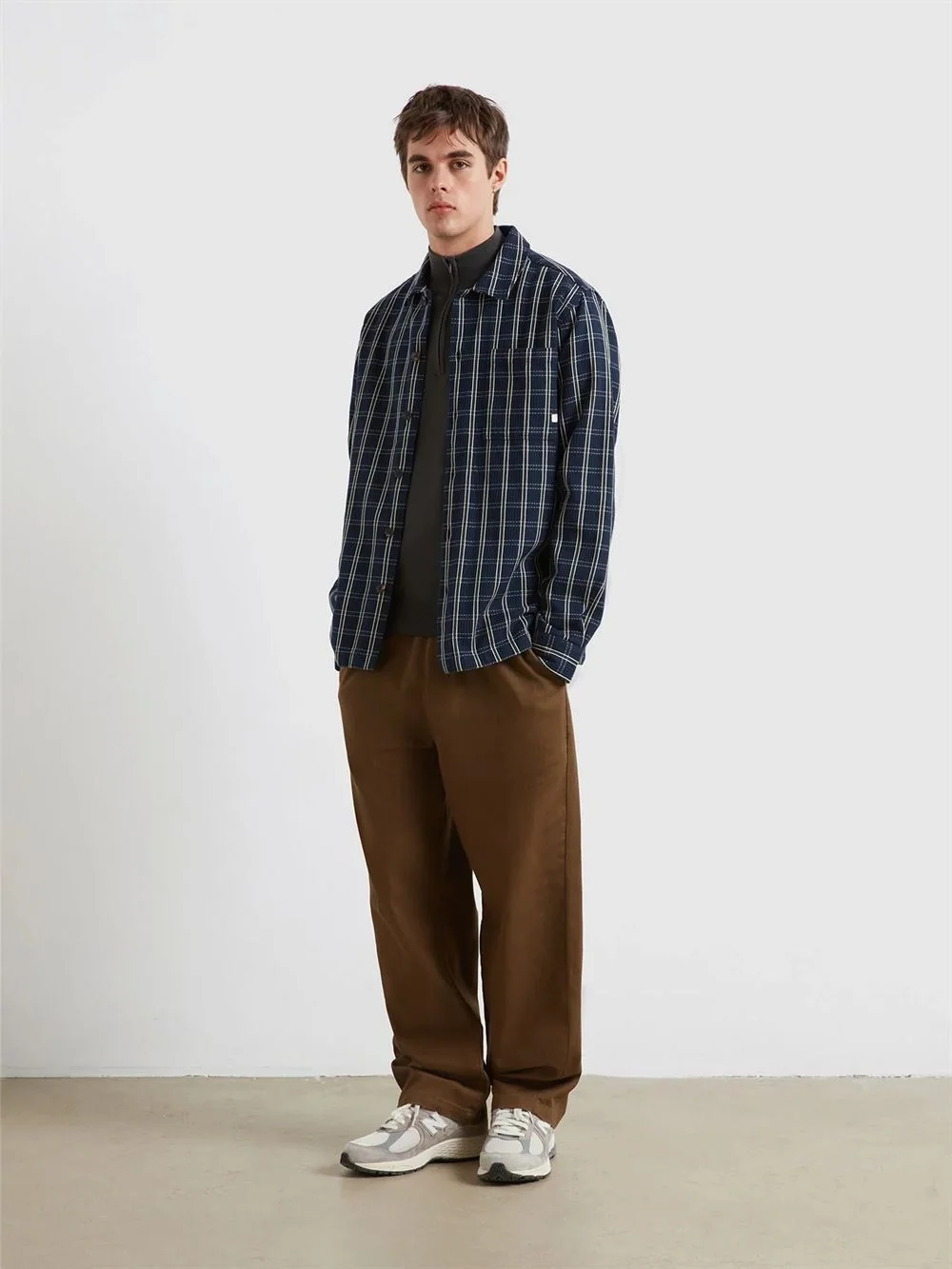 Farah Wallasey Check Overshirt - Navy - L