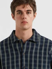 Farah Wallasey Check Overshirt - Navy - L
