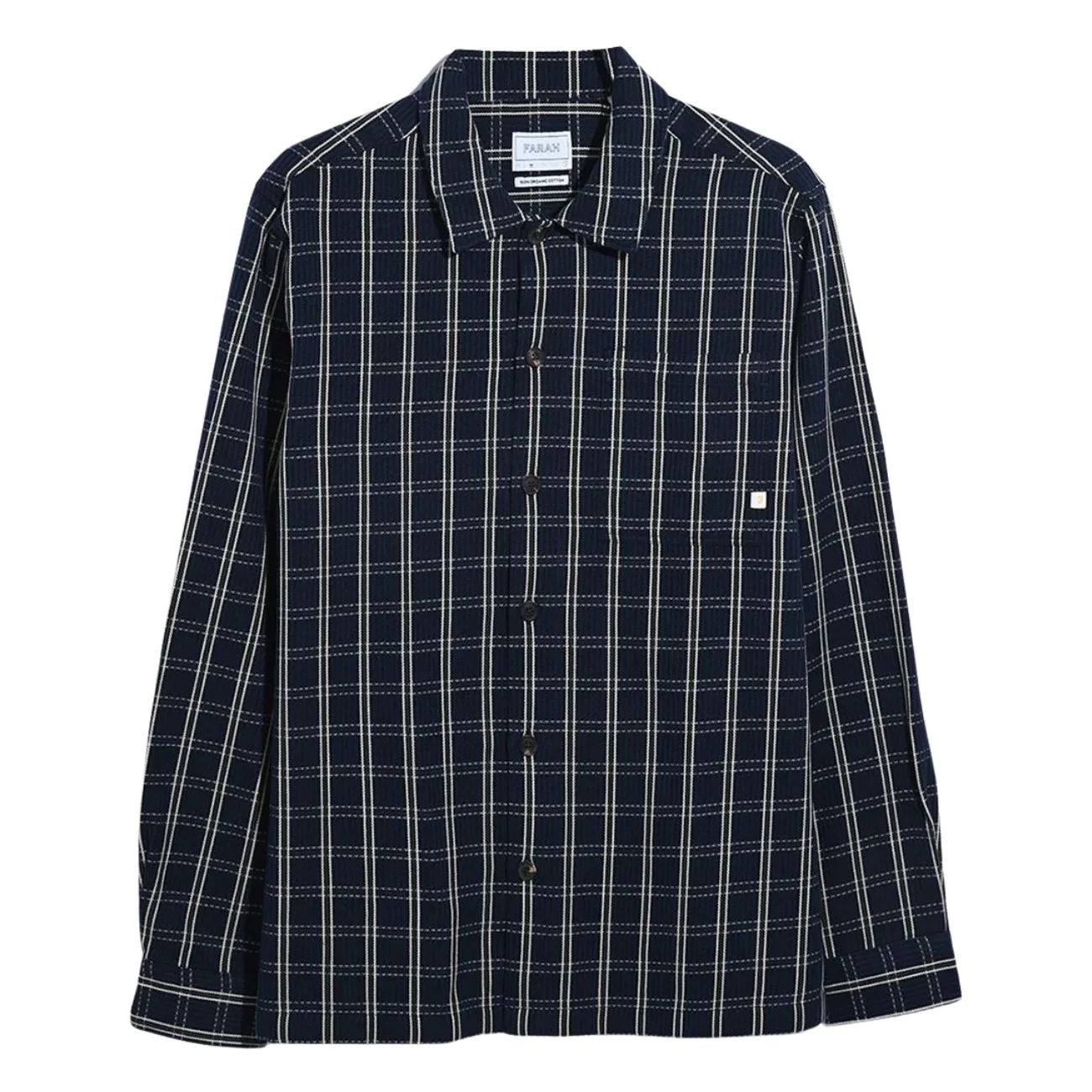 Farah Wallasey Check Overshirt - Navy - L