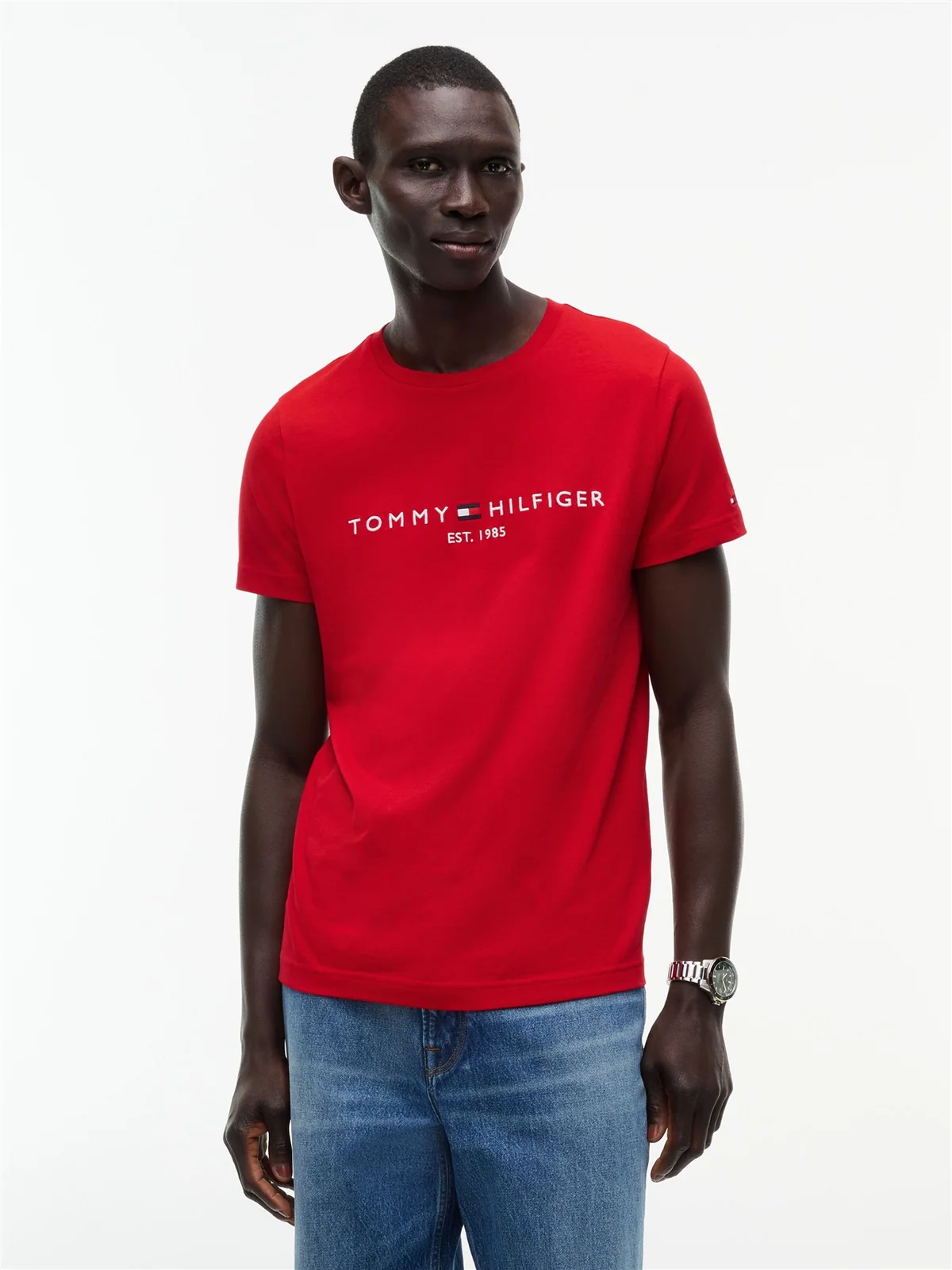Tommy Hilfiger Tommy Logo Slim Fit T-shirt - Red - M