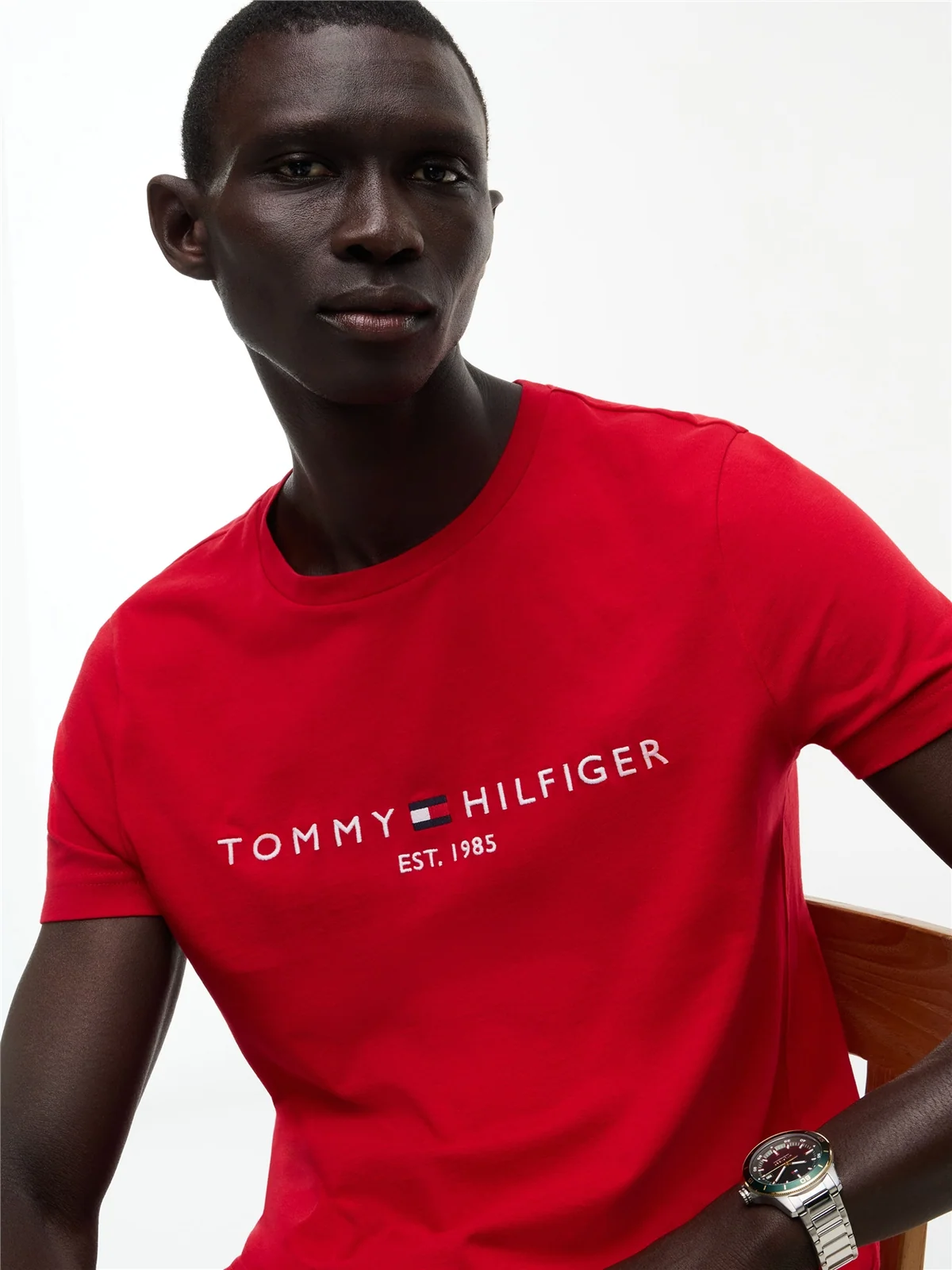 Tommy Hilfiger Tommy Logo Slim Fit T-shirt - Red - M
