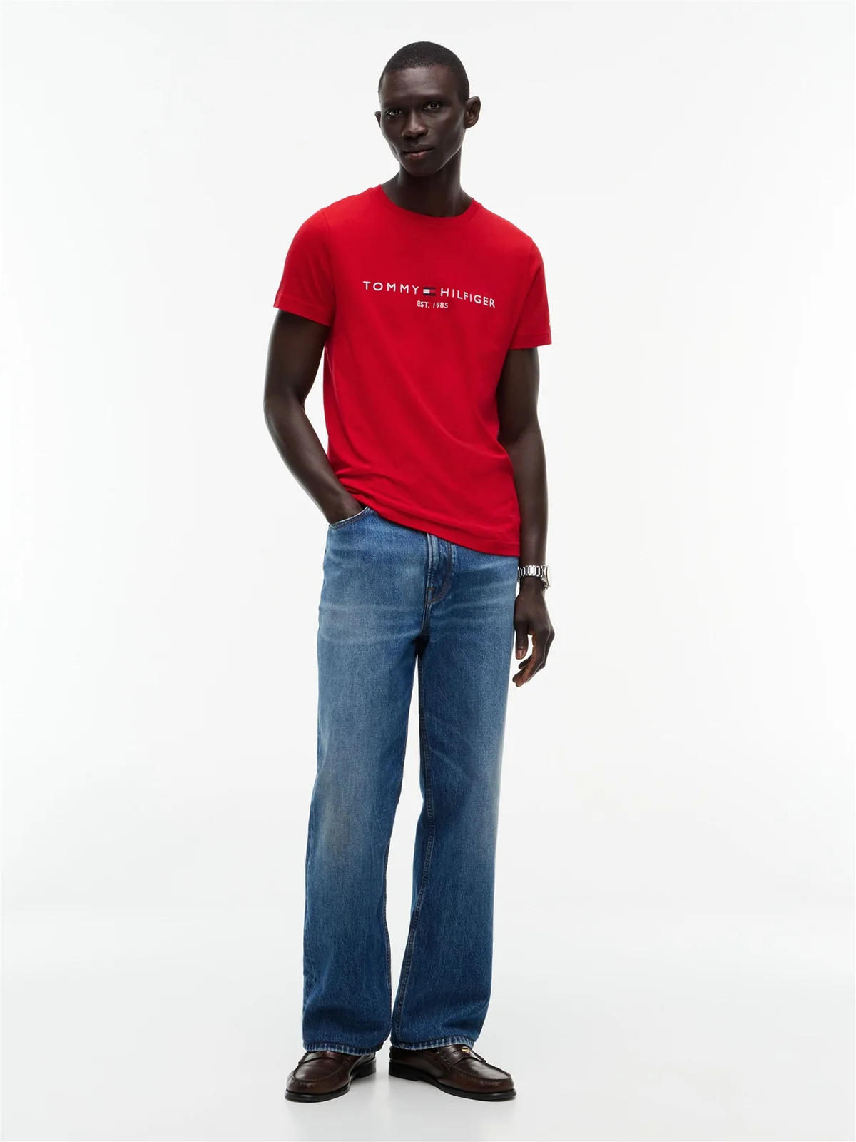 Tommy Hilfiger Tommy Logo Slim Fit T-shirt - Red - M