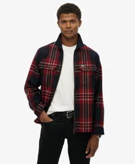 Superdry Wool Miller Zip Overshirt - Navy - XL