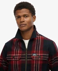 Superdry Wool Miller Zip Overshirt - Navy - XL