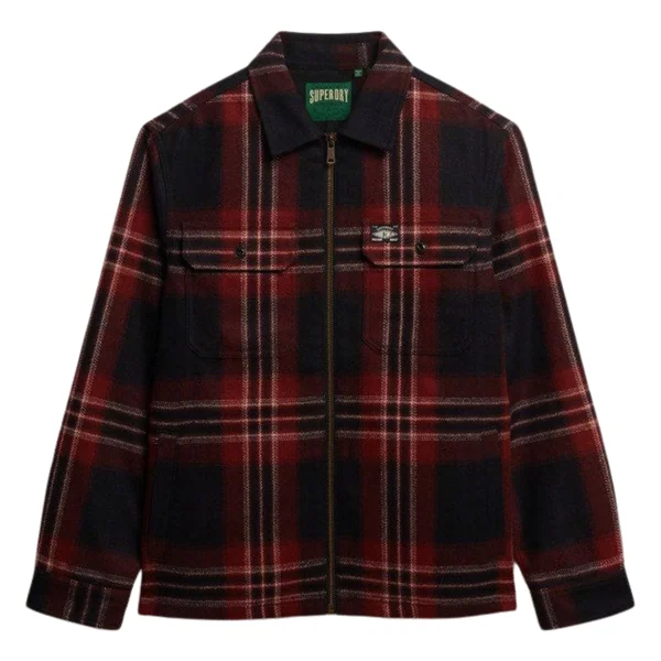Superdry Wool Miller Zip Overshirt - Navy - XL